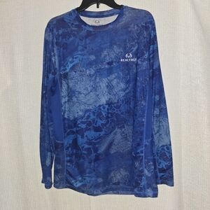 RealTree Fishing Long Sleeve Blue Multicolored Long Sleeve Sz Medium Outdoor